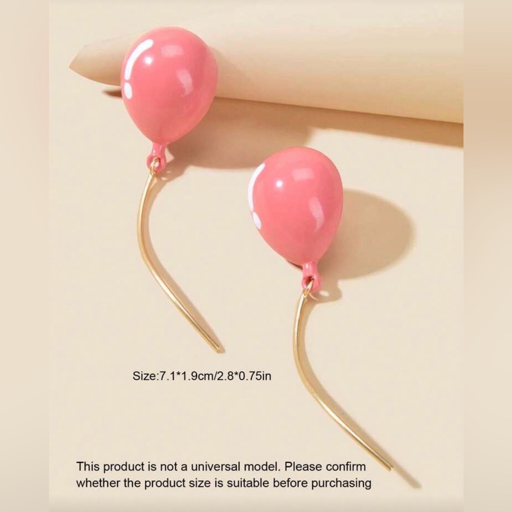 Pink Balloon Drop Earrings